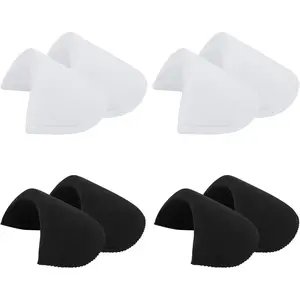 4 Pairs Covered Set-in Shoulder Pads Sewing Foam Sponge Shoulder Enhancer for Women Men Blazer Suit Coat Jacket Clothes Sewing Accessories (2 Black + 2 White)