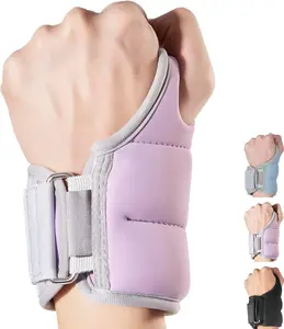 Wrist Weights with Thumb Loops Lock, Set of 2, 2x1lb, 2x2lbs, 2x3lbs, Purple Blue Weighted Gloves for Men Women Hand Weights for Running Walking