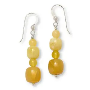 Mine Finds by Jay King Yellow Opal Sterling Silver Dangle Earrings