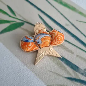 Handmade Kite Shape Chiffon Brooch, Add Playful Touch to Daily, Soft and Playful Kite Pin, Elegant Yet Subtle Accessory