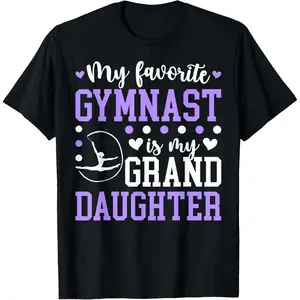 Gymnastics Grandma On Mother's Day Black Gymnastics Grandma T-Shirt,Made in USA