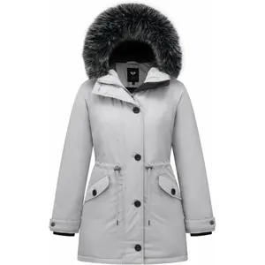 Women's Winter Thicken Jacket Standard & Plus Size Quilted Puffer Parka with Faux Fur Trim Hood