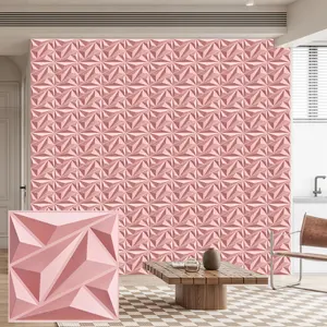 Aadesh 3D Wall Panel (Includes Roll of Mounting Tape), Interior Wall Decor, Geometric Texture Pattern for Living Room, Lobby, Bedroom, Hotel, Office, Game Room, TV Backdrop, 11.8 x 11.8 inches (Approx. 30 x 30 cm), White/Black/Pink/Gray