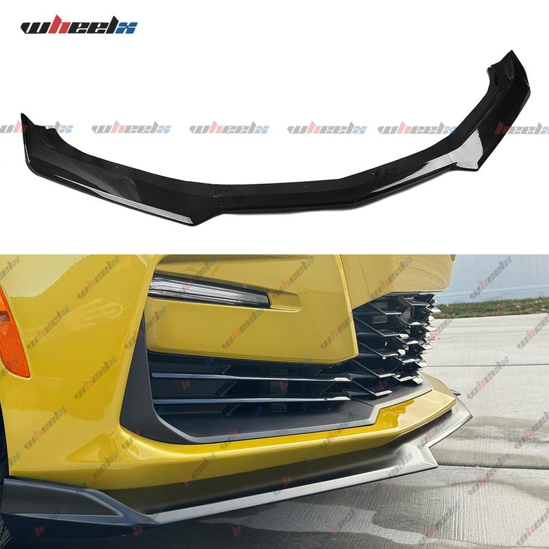Perfect Valentine Present | For 2016-2024 Chevy Camaro SS & 2019-2024 Camaro LS/LT/RS - Gloss Black Carbon Fiber Front Bumper Lip Spoiler (Not for ZL1) Automotive#ValentineDayGifts #GiftForHim
