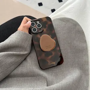 Vintage Amber Phone Case Anti-drop Anti-fingerprint Compatible with iPhone 17 Pro Max Personalized iPhone 16/15 Pro Stand 14/13 Retro Trendy INS Style