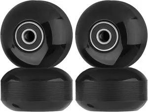 SPORTYOUTH Skateboard Wheels 52Mm and Bearings Spacers Set, 95A Hard Wheels for Street Skateboard Tricks Cruiser, Pack of 4