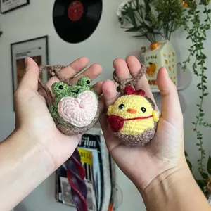 Cute Hanging Crochet Decor, Handmade Swinging Crochet Animals, Rear View Mirror Accessories, Crochet Gifts, Car Accessories