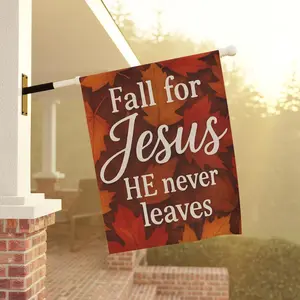 Fall Garden Banner: Religious Autumn Decor - "Fall for Jesus"