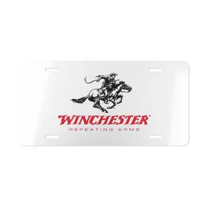 Winchester License Plate, Car Accessories, Perfect Gift - Lightweight Aluminum, Pre-Drilled holes, Easy Installation