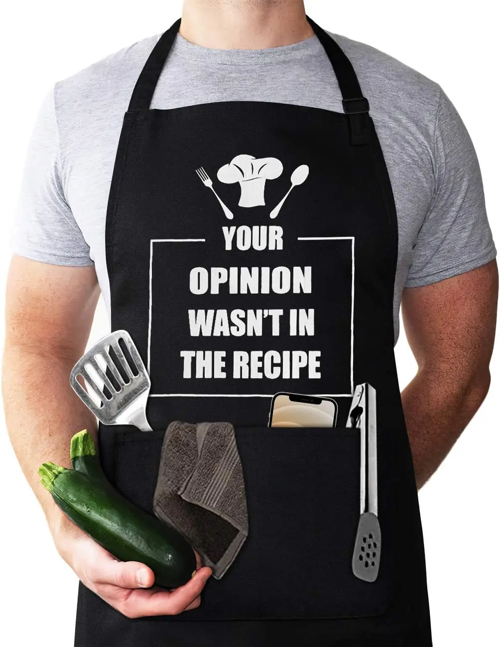 Aprons for Men, Mens Apron, Funny Aprons for Men, Adjustable  Strap  and OilProof  for Cooking, Husband Birthday , Gifts for Husband, Father's Day Gifts for Dad.