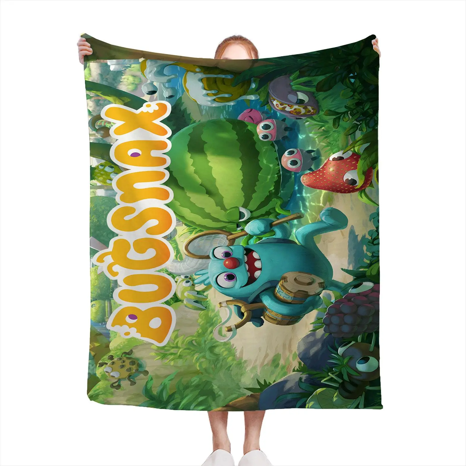 BUGSNAX TitleHeroArt Flannel Throw Blanket—The Ideal Choice For Minimalists And Couples Alike. Whether You'Re Napping On The Sofa Or Settling In For A Movie, It Creates A Warm And Cozy Home Atmosphere.