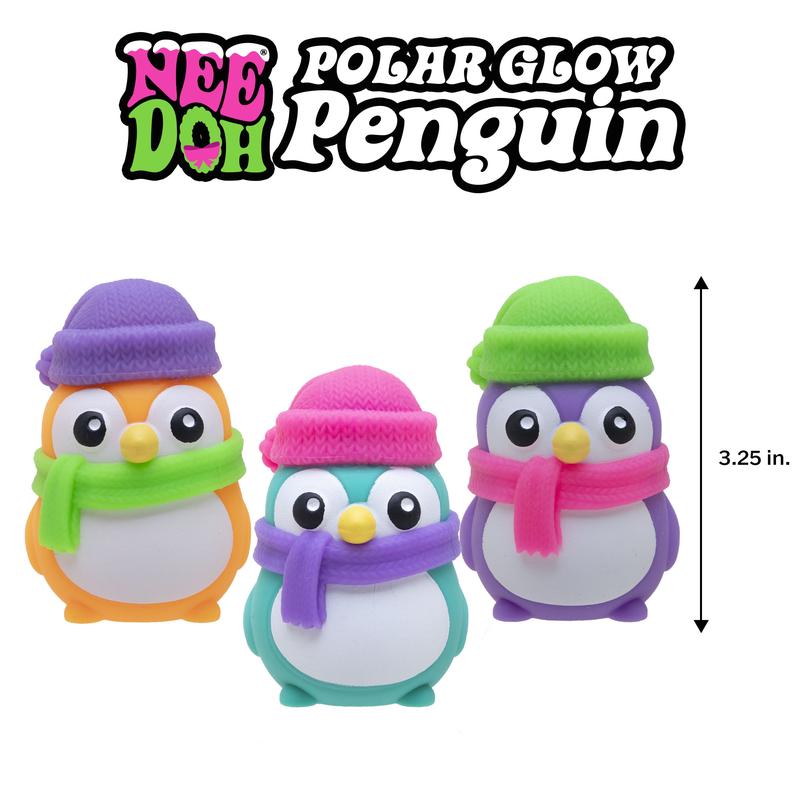 NeeDoh Winter Glow Bundle – Glow Flakes & Polar Glow Penguin Squishy Set