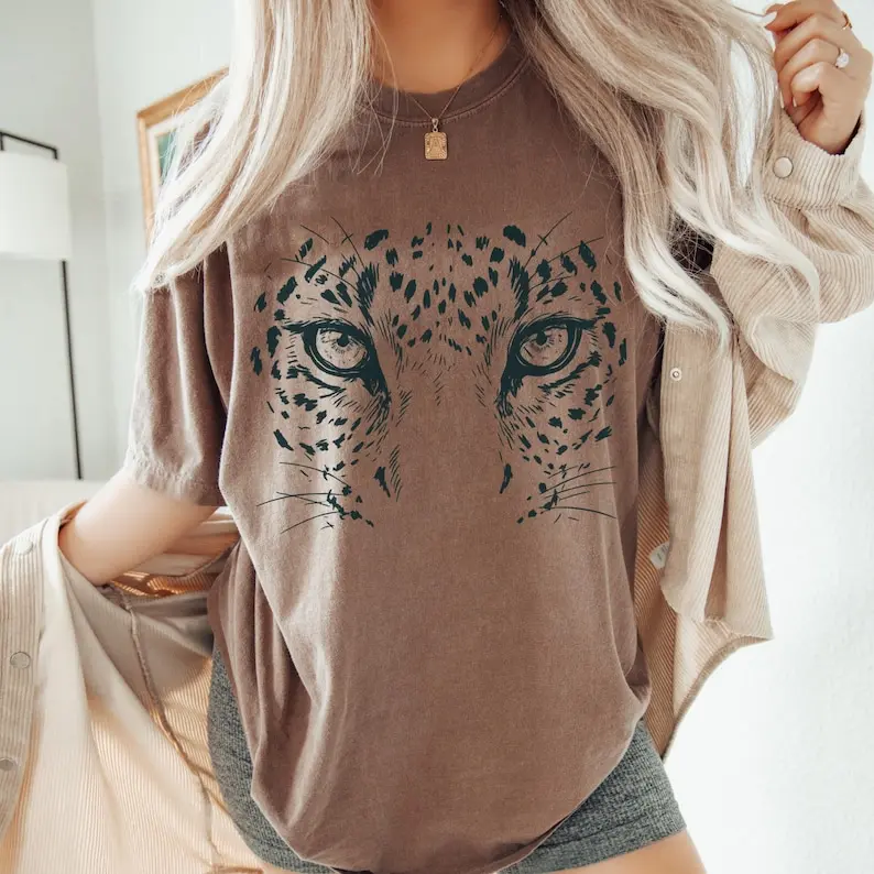 Comfort Colors® Leopard Shirt - Leopard Face Tee - Oversized Jungle Shirt - Cheetah T-shirt - Nature Animal Lover Tee - Panther Tshirt