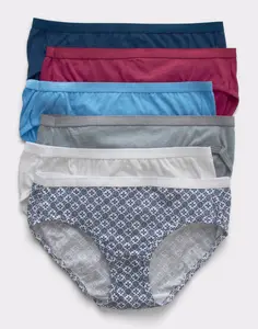 Hanes Ultimate Women's Breathable Hipster Underwear 6-pack Multi Pack Comfortable Fit Soft Stretch Fabric 41h6cc