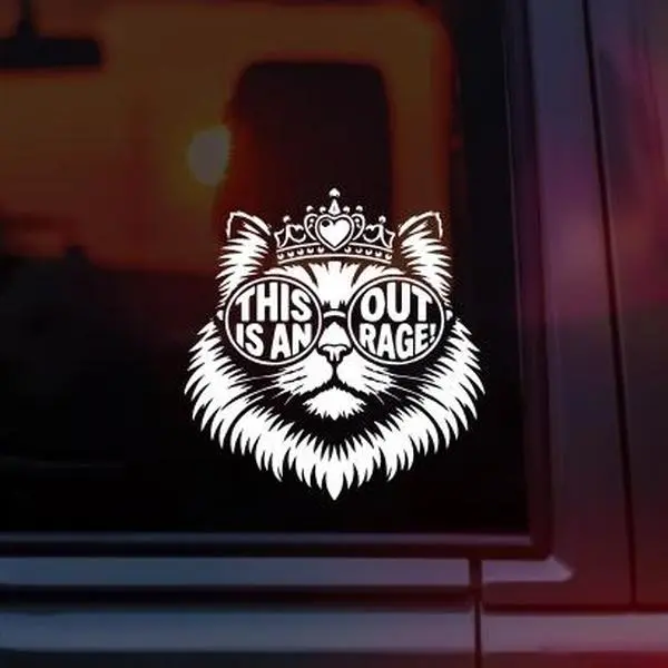 This Is An Outrage Princess Donut Vinyl Car Decal – Dungeon Crawler Carl Sticker – Funny DCC LitRPG Book Decal – Fantasy Reader & Audiobook Fan Gift