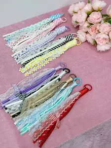 double layer Bag Charm, Miu Style Phone Lanyard, Keychain Pendant, Handmade Fabric Ornament