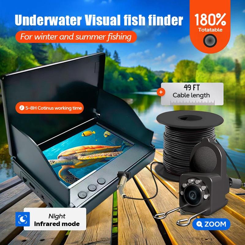 XHJ 15m Waterproof Underwater HD Camera with 4.3-inch Screen - Compact Functional Unisex Fish Finder for Aquariums, Outdoor Fishing Tackle & Equipment, Mother's Day Gifts for Anglers