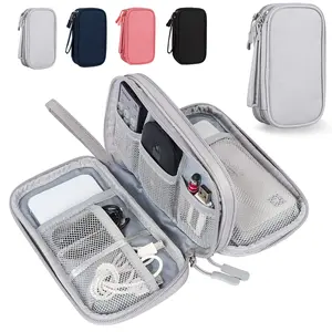 Electronic Organizer Travel Cable Accessories Case, All in One Electronic Accessories Portable Waterproof Double Layers Organizer Bag, Accessories Pouch for USB, Cord, Charger, Phone, Power Bank, Earphone