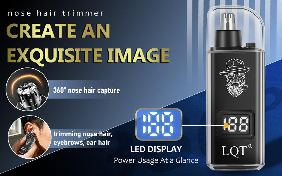 LQT Men's professional electric haircut set,  Hair Clipper  including a razor, Nose Trimmer suitable for family barber shops, digital display LCD screen, USB charging, Father's Day gift Free Scissors & Cape