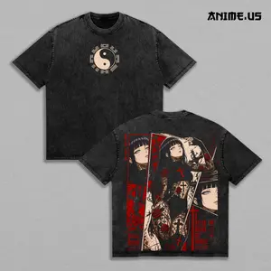 Hinata Hyuga Cross Rose Naruto Anime Washed Graphic Tee Vintage Heavyweight Cotton Streetwear Shirt Manga Fan Gift