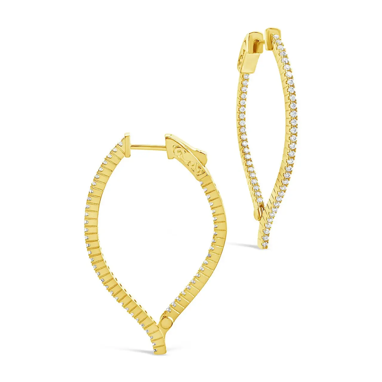 CZ Inside Out Teardrop Drop Earrings