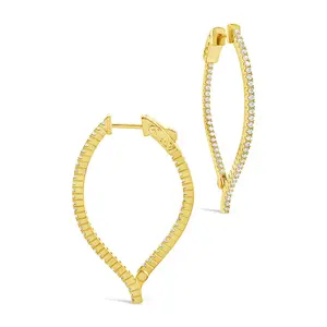 CZ Inside Out Teardrop Drop Earrings