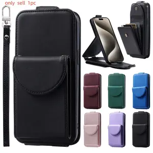 Leather Wallet Vertical Flip Stand Phone Case For Google Pixel 9 8 Pro 7A 6 Pro Long Strap Hand Holder Stand Cover