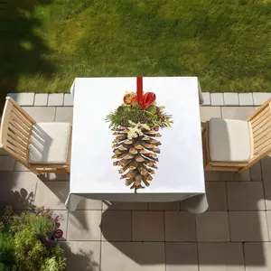 Begin Home Decor C1TC585864MNFH 58 x 58 in. Christmas Pine Cone Tablecloth - Rustic Indoor & Outdoor Decor
