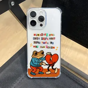 B-Bad B-BunnyS Art Music Album Illustration Phone Case Suitable for iPhone 17 16e 16 15 14 13 12 11 Mini Pro Max Air X XR XSMAX 8 7 Plus Anti Fall Protective Transparent Soft Back Cover
