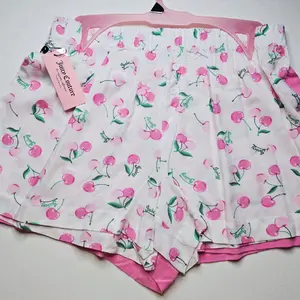 Juicy Couture Women's Size M Sleepwear Pajama Bottom Set Of 2 Shorts. Multicolor,Elastic Waist 100% Rayon.