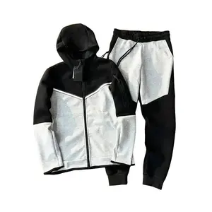 Men's 2 Piece Tracksuit Set Full Zip Hoodie & Sweatpants - Gym Jogging Suits Unisex Casual Sportswear Comfort Fit Textured Sweatsuit