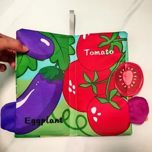 Vegetable Tail Cloth Book, Early Education Cloth Book, Fruit & Vegetable Pattern Learning Toy, Early Education Toy for Baby