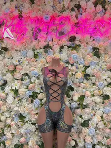 Bottlegirl Outfit Black Metallic Bodysuit