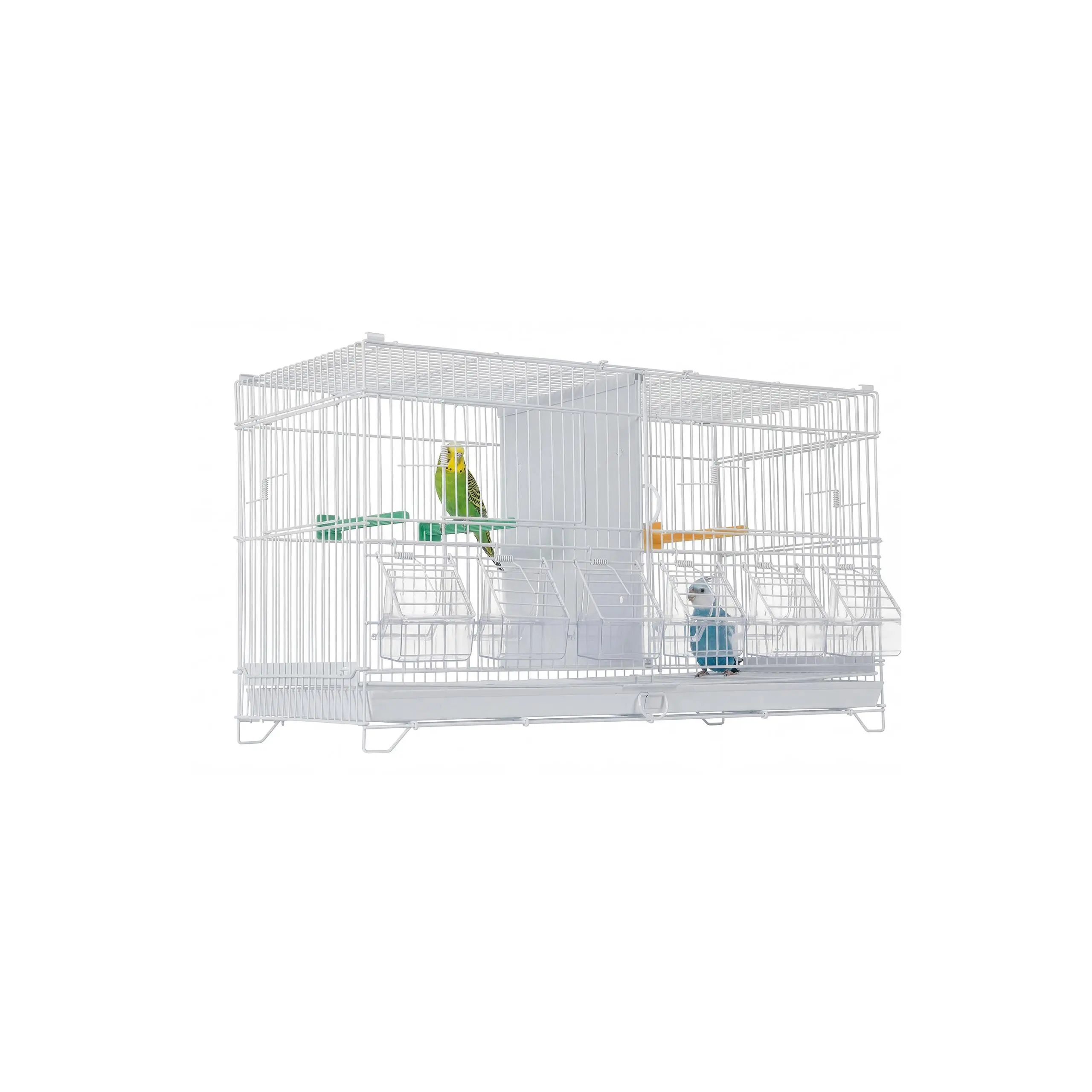 Bird Cage, 23''L Stackable Breeding Bird Cage, Divided Breeder Cage w/Individual Removeble Tray, Application for Conure, Macaw, Budgie, Cockatiel, Lovebirds, Parakeet