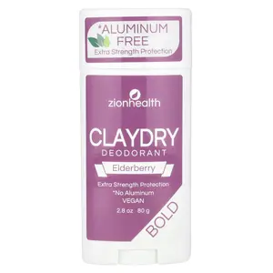 Zion Health Bold, ClayDry Deodorant, Elderberry, 2.8 oz (80 g)