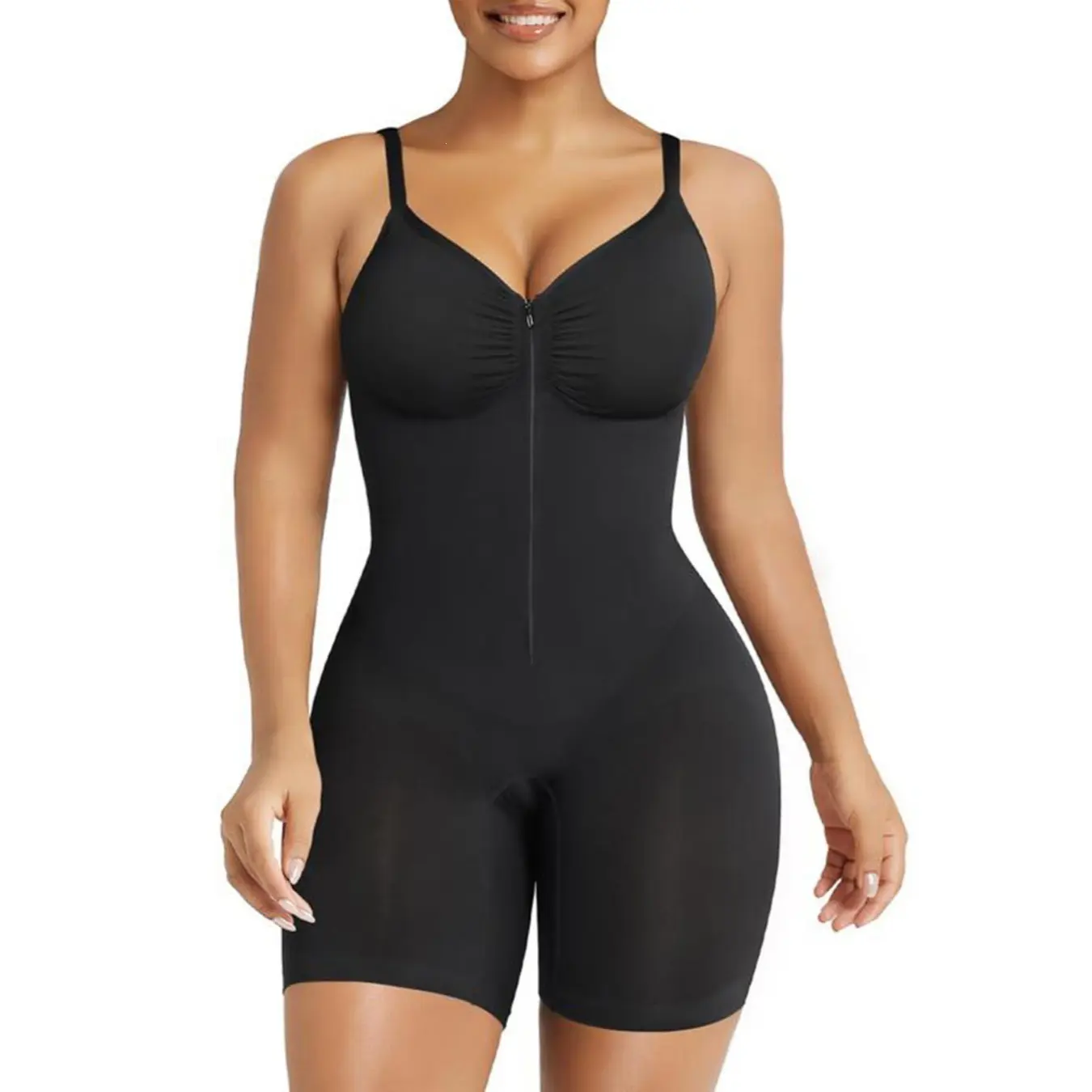 Women's Tummy Control Compression Shapewear Bodysuit - Zip-Up, Ultra-Stretch Fabric, Adjustable Strap, Customizable Fit, Breathable Mesh, Seamless Comfort, Minimalist Style Lady Everyday Underwear Jumpsuit,woman,Deep,Fat, Comfortable, Belly Tightening Sha