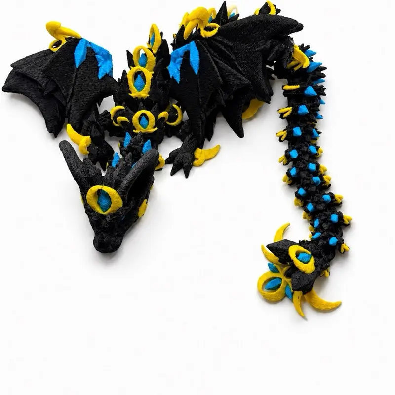 Articulated Eclipse Dragon | 3D Printed Flexible Fantasy Dragon Fidget Toy