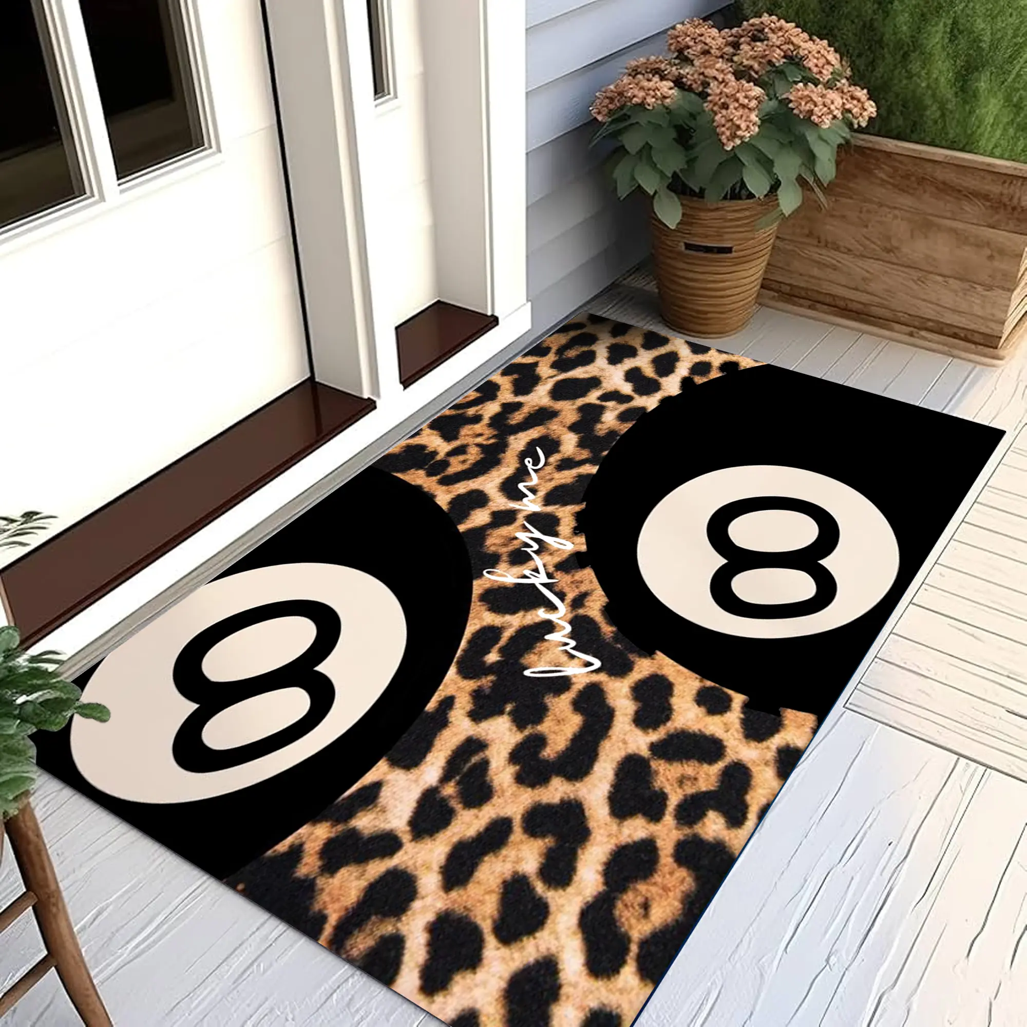 Black Leopard Carpe 8 Ball Lucky Trendy Animal Trendy Y2K Home Decor