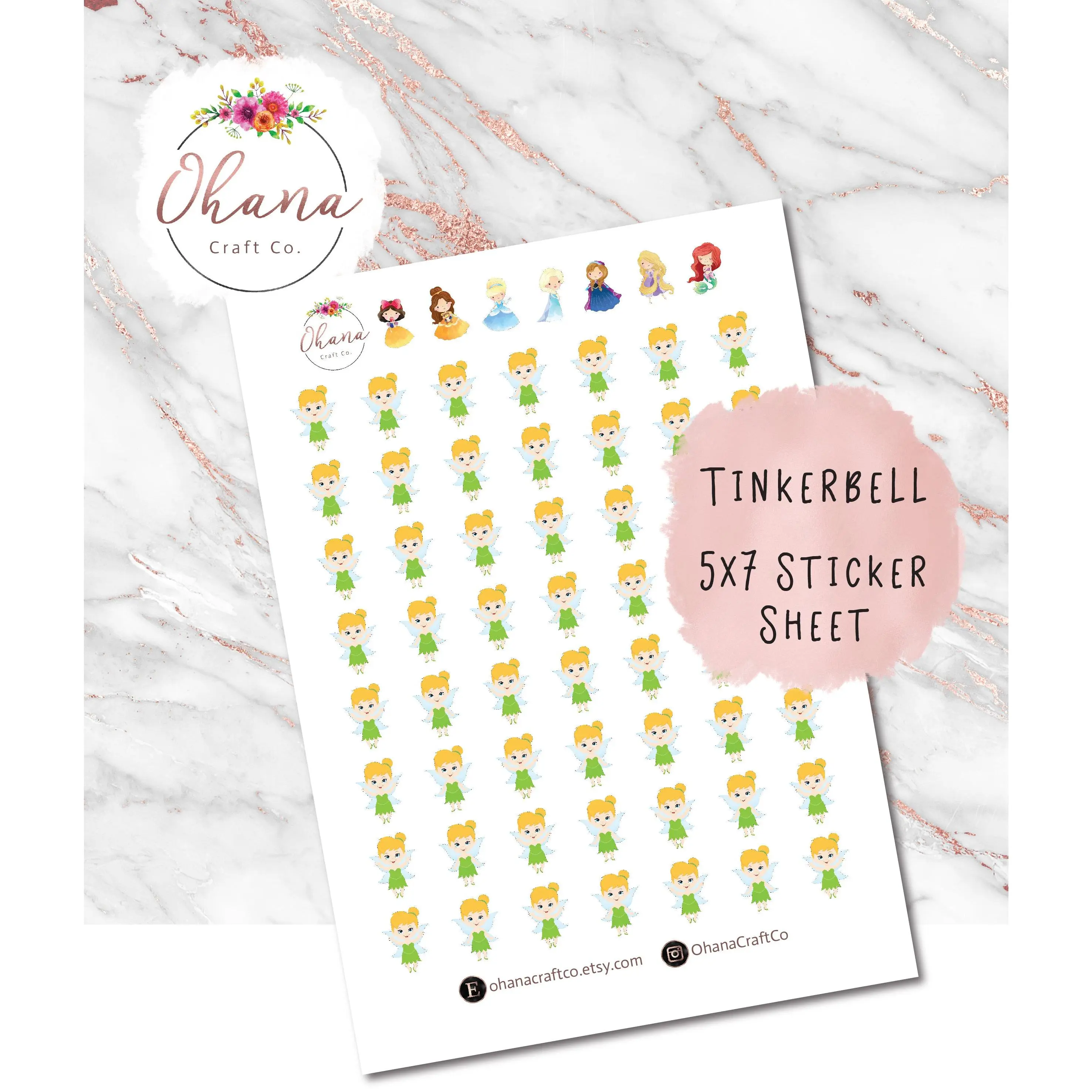 Tinkerbell Planner Stickers ~ Magically Inspired  | Life Planner | EC | Erin Condren | Disc | Ring | Happy | Journal | Scrapbook | Personal