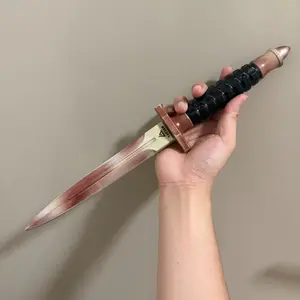 PU Foam Prop Sword 38cm, Lightweight Role-Playing Knife, Realistic Medieval Weapon Replica, Safe Unsharpened Display Toy, Halloween, Larp, Anime, Stage Performance