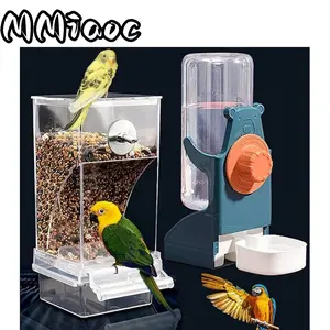 2PCS Water Dispenser Set, Automatic Bird Feeder for Cages, Additions for Long-Tailed Parakeet Cages, Seed Food Container And Water Dispenser for Parrots, Suitable for Squirrels, Lovebirds, Small Parakeets, And Canaries, Without Battery cam cat toy