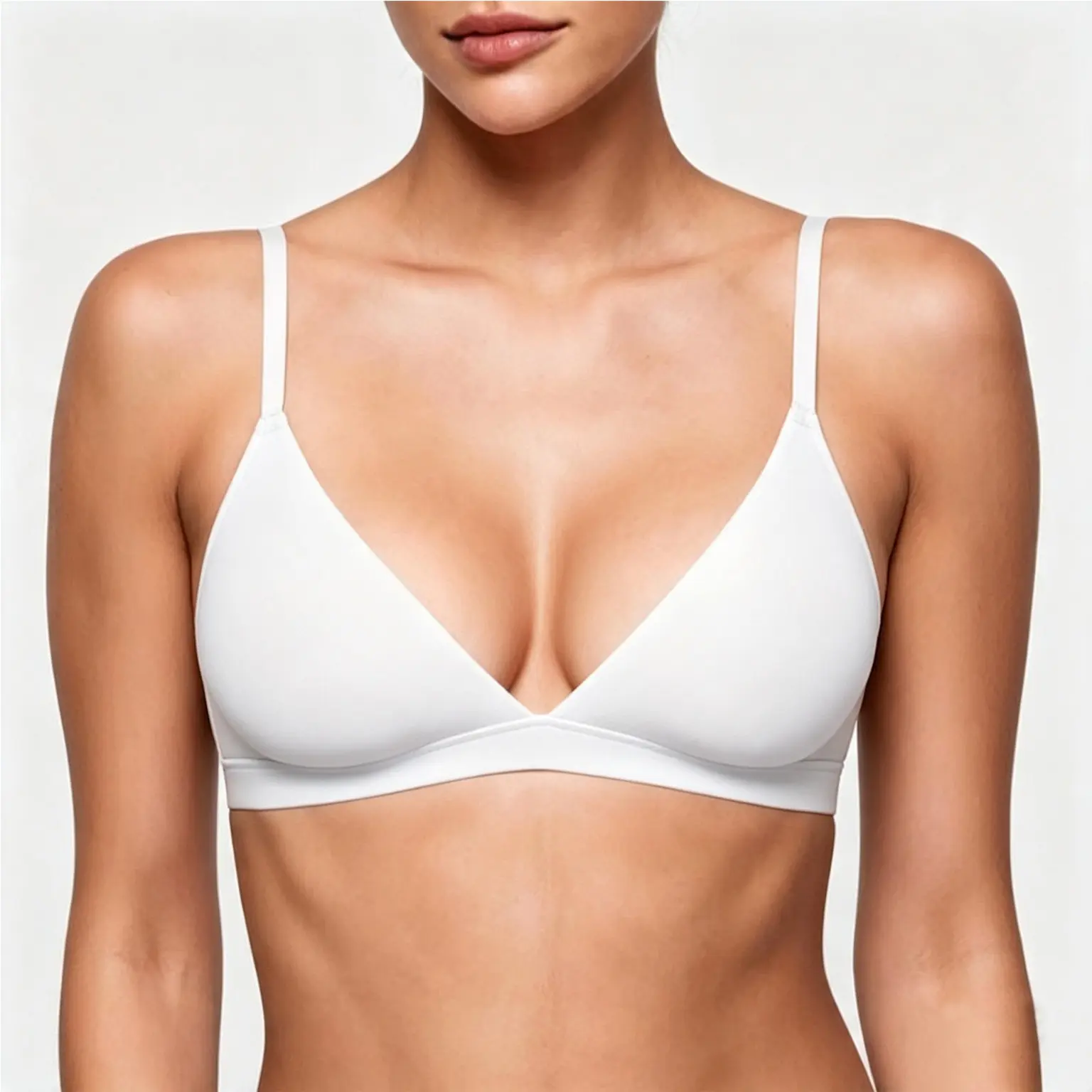 Womens Triangle Bralette Wireless Unlined Deep V Plunge Bra Seamless Comfortable No Underwire Unpadded Tshirt Bras
