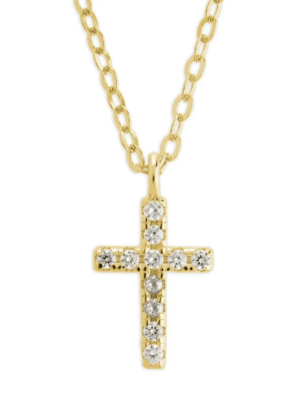 Sterling Silver Sinead Sparkling Cross Pendant, Cross Necklace Chain, Necklace Pendant Jewelry, Everyday Wear, Dainty Silver Necklaces & Pendants