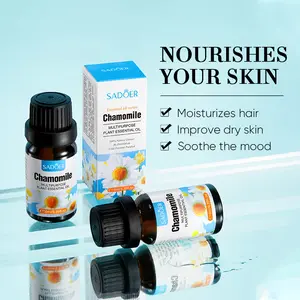 Natural Chamomile Essential Oil 10ml,Multipurpose Plant Oil for Sensitive Dry Skin Repair,Hair Split End Care,Aromatherapy Stress Relief & Body Massage Diffuser Oil