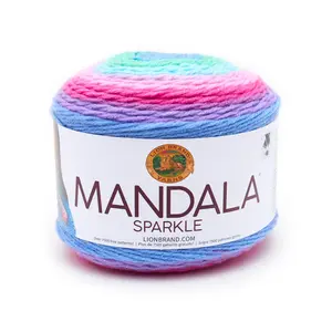 Lion Brand Yarn Mandala Sparkle Draco Light Acrylic Self-Striping Multi-Color Yarn Lion Brand