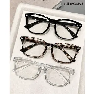 1PC/3PCS  Minimalist Elegant Multi-Function Multi-Color Geometric Transparent Full-Frame Women's Non-Prescription Glasses, High Toughness Plastic Material Lightweight And Comfortable,Slimming Effect, Suitable For Daily Makeup，party decoration