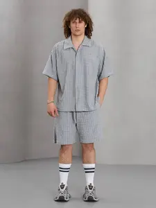 Masterboy Textured Waffle Shirt & Shorts Set