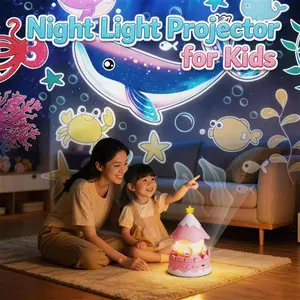 YOUKELUX Carousel Star Projector Night Light for Kids Bedroom with Bluetooth Speaker & Aurora Effects