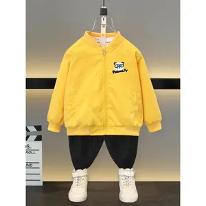 NewBoys' Spring & Autumn Jacket for Older Children VA1502487 New Spring Coat Windbreaker Baseball Jacket for Kids 100% Polyester Stand Collar Casual Loose Fit