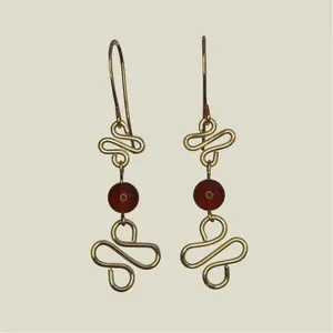 Empath Carnelian Gold Handmade Drop Earrings